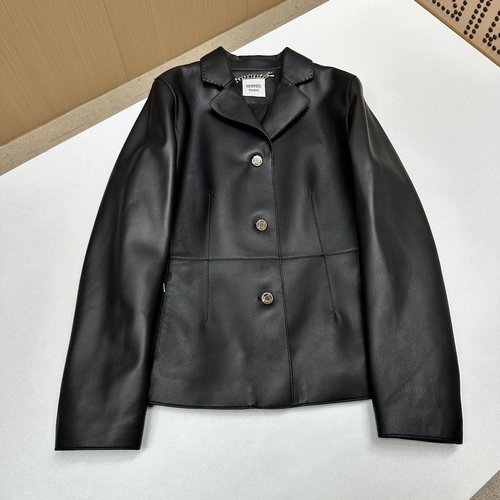 Hermes High-quality Lambskin Jacket with Minimalist Tailoring and Imported Hardware