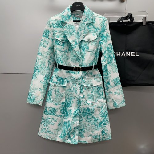 Dior Popular Jungle Series Cotton Suit Jacket with CD Belt