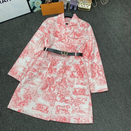 Dior Popular Jungle Series Cotton Suit Jacket with CD Belt