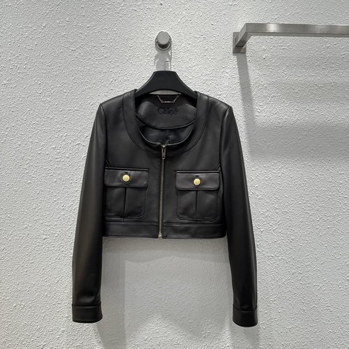 Chanel Exclusively Launched Vintage Leather Jacket with Logo Embroidery, Premium Quality