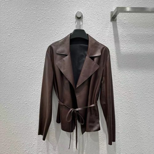 Loro Piana Imported Lambskin Suit Jacket with Waist Belt