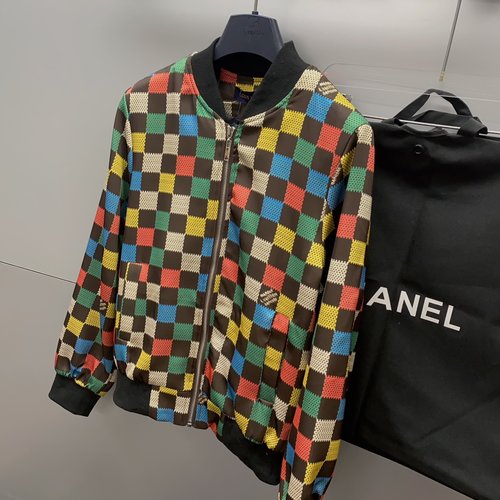 Louis Vuitton ERS United Colorful Checkerboard Logo Jacket of High Quality