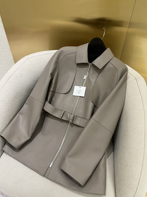 Hermes Elegant Leather Jacket Crafted from Spanish Imported Calfskin