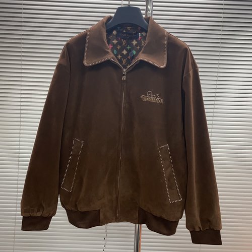 Louis Vuitton Spring Runway Suede Jacket with a Distinctive Zipper Design