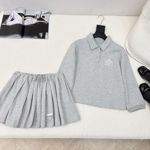 Prada Casual Polo and Pleated Skirt Set