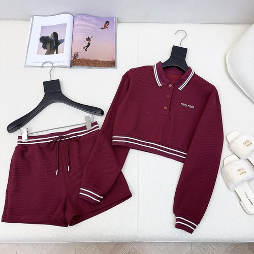 Miu Miu Trendy Short Polo and Shorts Set