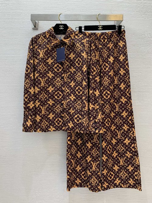 Louis Vuitton Monogram-Printed Two-Piece Set with Shirt and Trousers