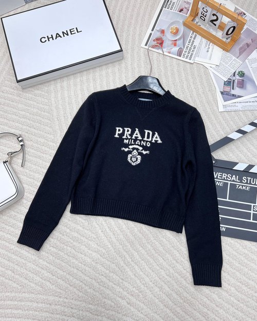 Prada Soft and Versatile Short Logo Sweater