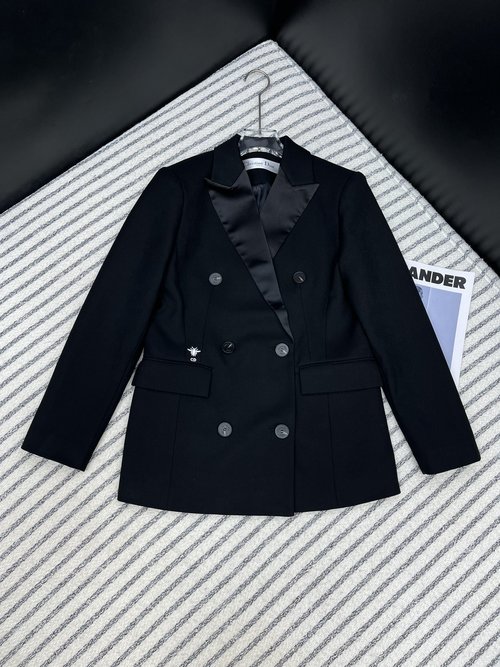 Dior Double-breasted Collared Classic Elegant Coat