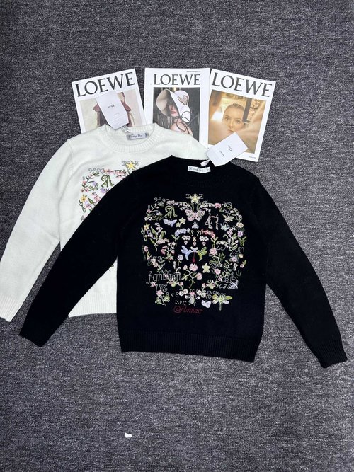 Dior Original title has no Chinese, optimized title: Opulent Embroidered Knitwear, Minimalist yet Distinctive Style