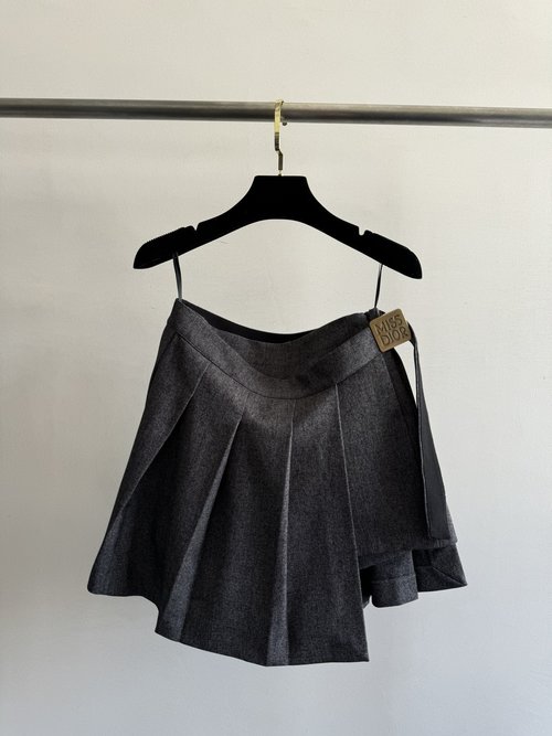 Dior High-Waisted Pleated Skort with Logo Belt Buckle