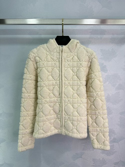 Dior High - end Checked Cardigan with Large Tartan Design