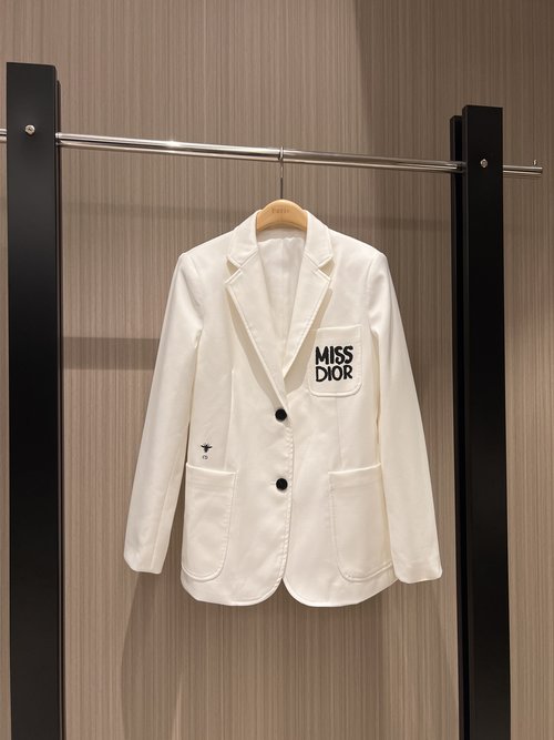 Dior Letter Logo Printed Pocket Suit Jacket with Bee Embroidery