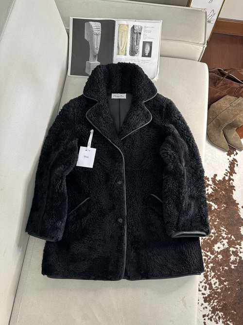 Yves Saint Laurent Imported Premium Merino Sheepskin Fur One-piece with Custom Hardware