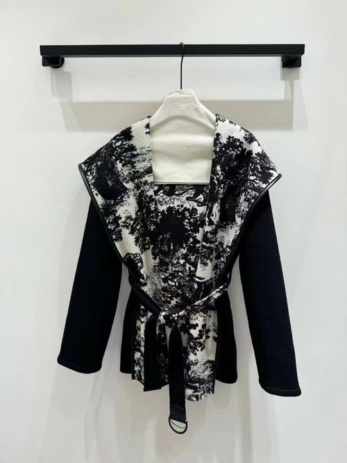 Dior Luxury Long Cashmere Coat in Animal Series