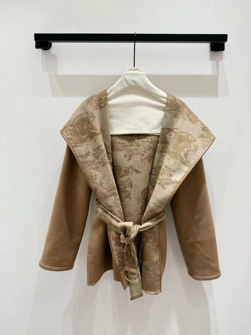 Dior Luxury Long Cashmere Coat in Animal Series