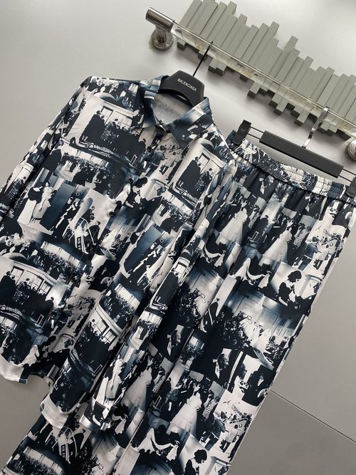 Dior Vintage Print Shirt and Pants Set, Comfort & Style