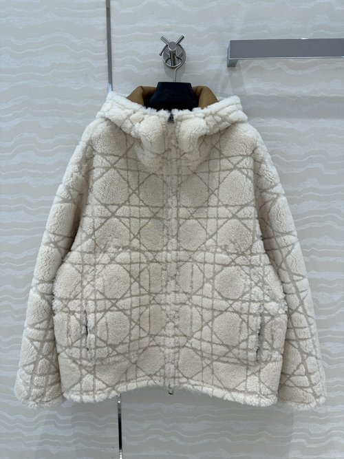 Dior Exclusive Fur-Trimmed Hooded Coat - Double-Sided Elegance