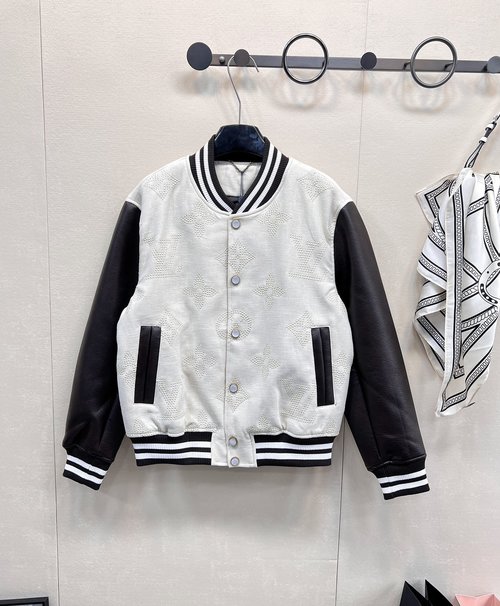 Louis Vuitton Heavy-embroidery Four-leaf Clover Baseball Jacket in Premium Fabric
