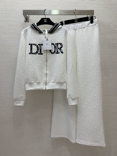 Dior Sporty Tracksuit with Logo Splicing and Drawstring Hood