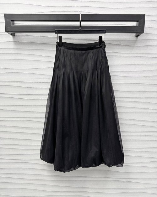 Dior Lantern High-Waisted Mesh Skirt, Comfortable and Stylish