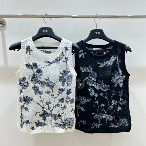 Dior All-Over Embroidered Mohair Vest