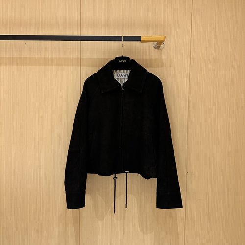 Loewe Stylish Single Leather Coat Made of Imported Suede Sheepskin