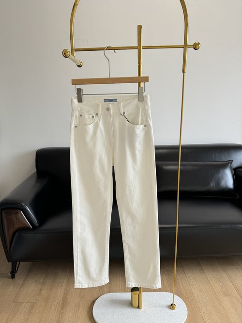 Prada Straight - Leg Jeans with Rear Triangle Logo