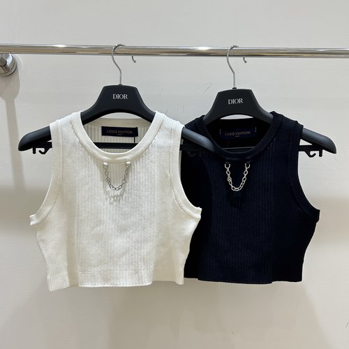 Louis Vuitton Chain Decorated Knit Vest for Summer Fashion