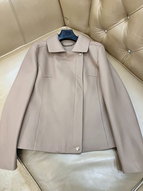 Hermes Classic Suit Leather Jacket Blended with Cashmere and Turkish Lambskin