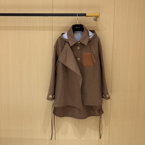 Loewe Vintage Denim Trench Coat with Detachable Hat and Stylish Design