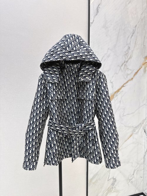Dior Exclusive Full D Jacquard Hooded Jacket with Four Utility Pockets
