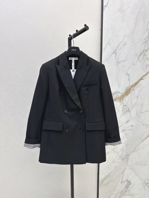 Dior Double-Breasted Suit Jacket in Versatile Black