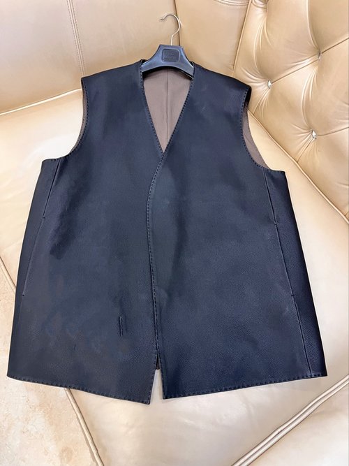 Hermes Genuine Leather Vest with Customized Oil - Edge and Reversible Wear