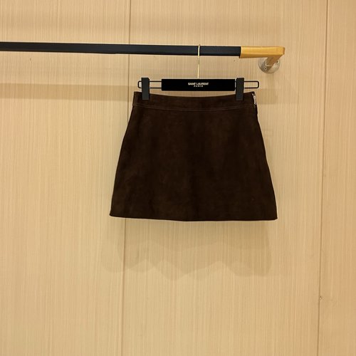 Celine Vintage American-Style Suede Leather Skirt with Luxurious Texture