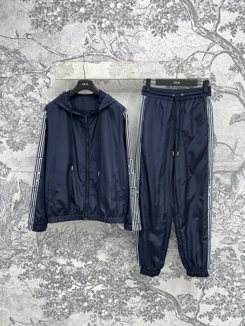 Dior Color-blocked Letter Webbing Casual Suit Set