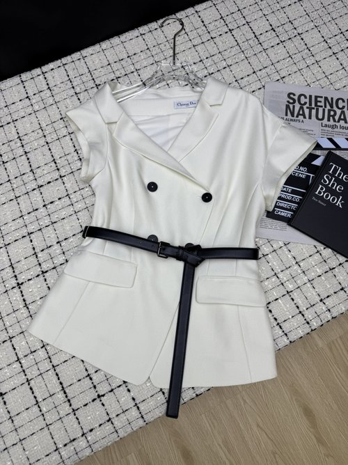 Dior Sophisticated Wrap-Around Waistband Blazer