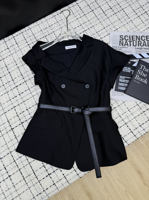 Dior Sophisticated Wrap-Around Waistband Blazer