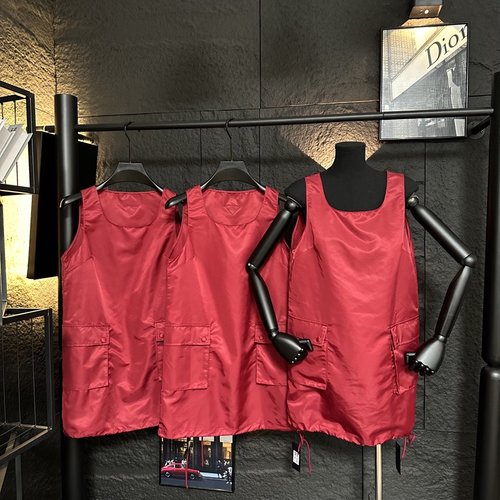 Prada Sleeveless Vest Dress with Classic Triangle Logo