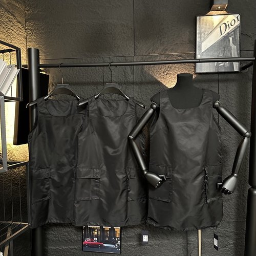 Prada Sleeveless Vest Dress with Classic Triangle Logo