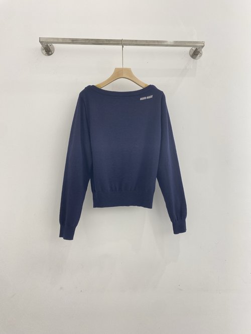 Miu Miu Long-Style One-Shoulder Wool Top