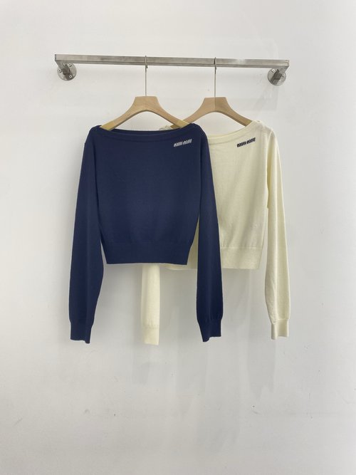 Miu Miu New Soft One-Shoulder Wool Top