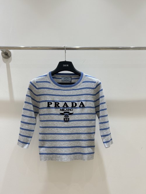Prada Knit Shirt with Stripes, Lightweight and Comfort - inducing