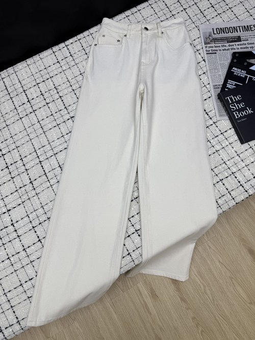 Prada Eye-catching Embroidered Logo Straight Jeans