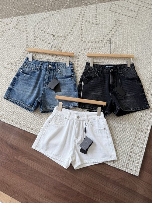 Prada Must - Have Classic Triangle Logo Mid - Waist A - Line Shorts