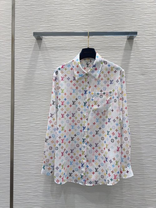 Louis Vuitton Transparent Shirt with Monogram Print and Fine Workmanship