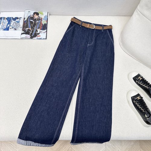Maison Margiela Belted Denim Straight-Leg Pants, All-Purpose