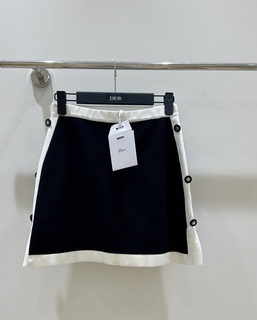 Dior Black and White Color-Blocked Skirt