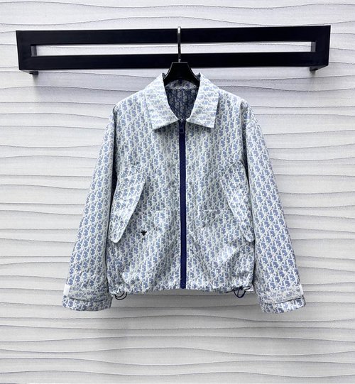 Dior Custom YB Jacquard Jacket with Bee Embroidery and Adjustable Cuffs