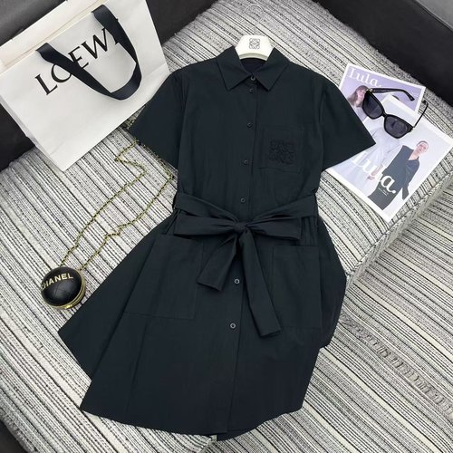 Loewe Spring-Summer LOE Shirt Dress with Embroidered Logo